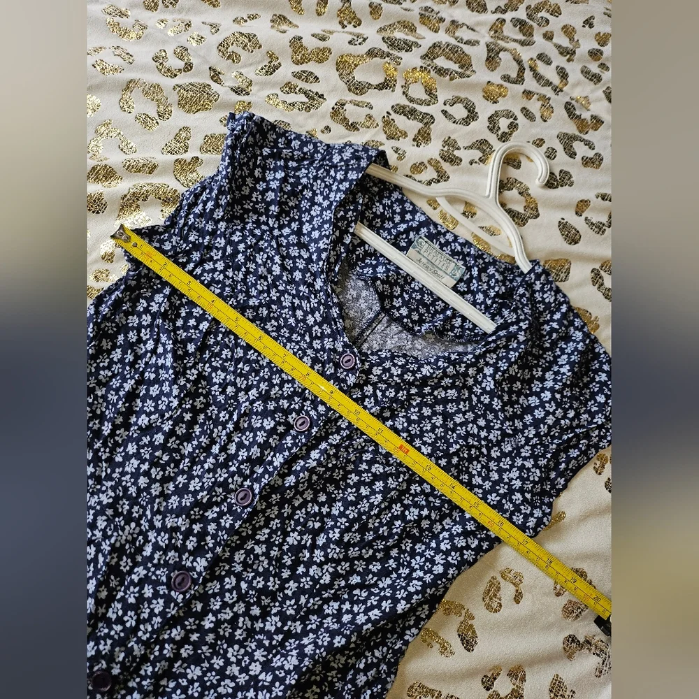 5 For $25✨️ Jermey Scott Vintage Flower Blue Dress Long Maxi Dress Womens Medium - Picture 5 of 9